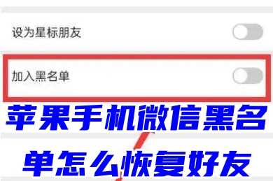 蘋果手機(jī)微信黑名單怎么恢復(fù)好友