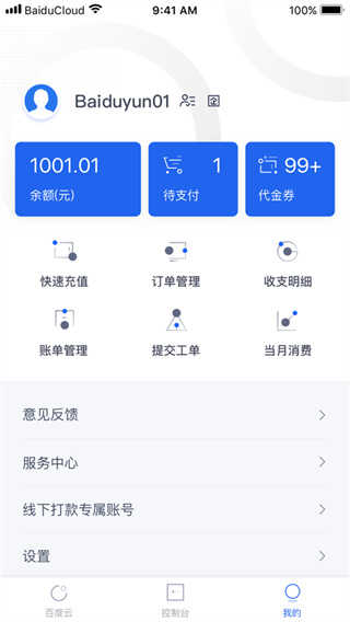 百度智能云界面展示2