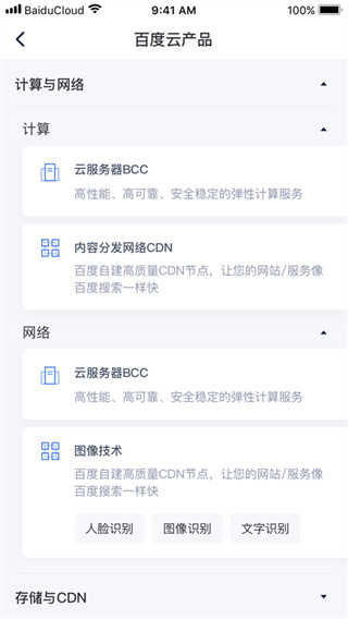 百度智能云界面展示2