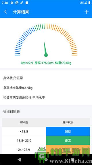 BMI計算器界面展示2