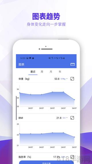 OntoFit智能體脂秤app界面展示2