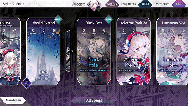 韻律源點arcaea官方最新版界面展示2